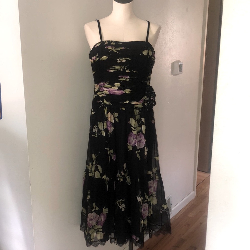 Rickie Freeman Teri Jon Silk Cocktail Dress sz 10